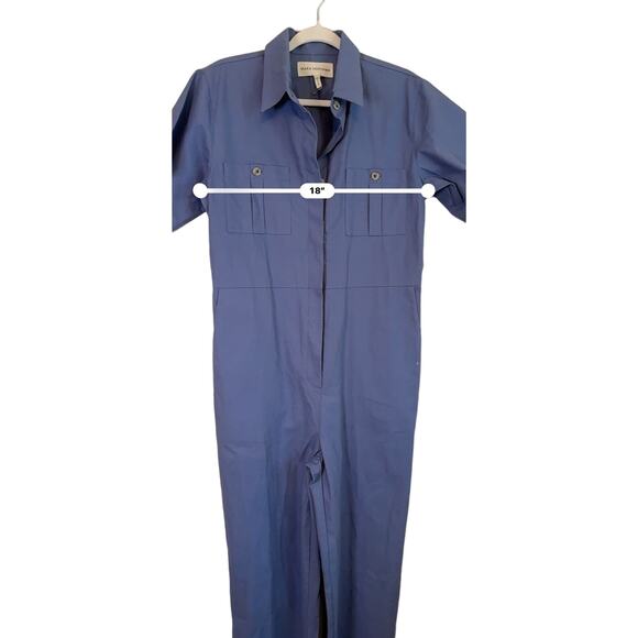 MARA HOFFMAN Kailyn Recycled Cotton Utility Jumpsuit - Blue size small - Picture 6 of 15